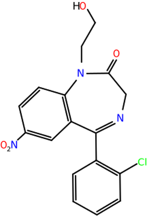 File:Chemical structure of Clonahydroxyethylencepam.svg